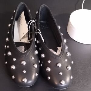 a new day Black Studded Flats